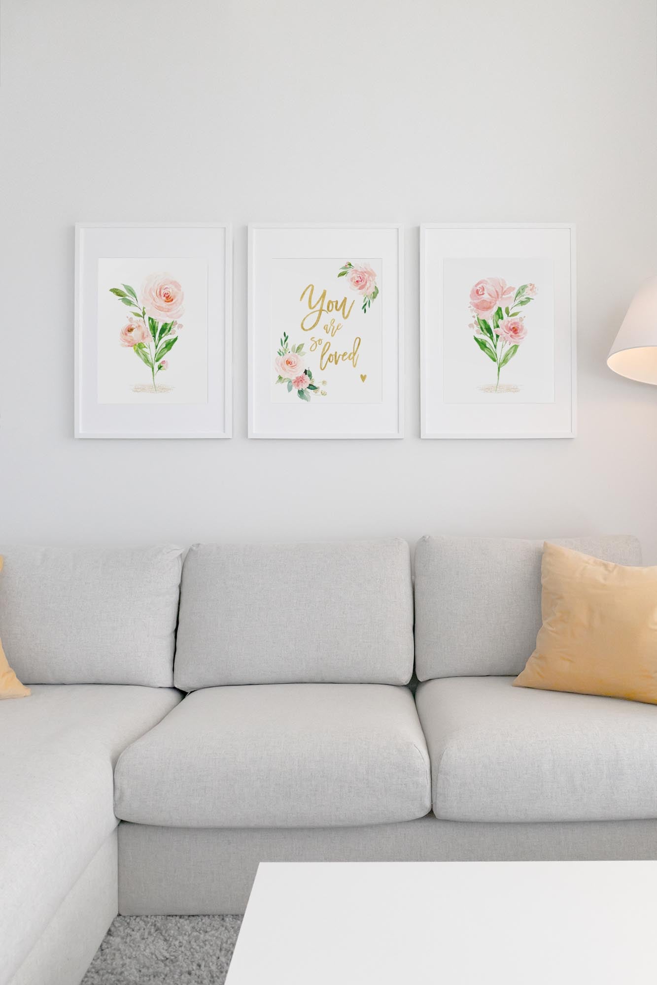 Blush Florals 3 Piece Wall Art