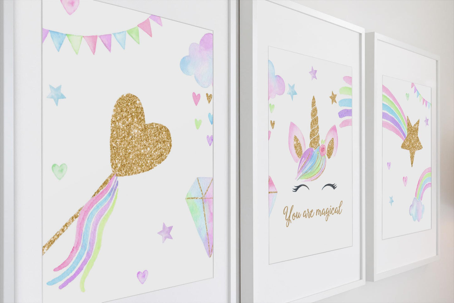 Magical Unicorns 3 Piece Wall Art