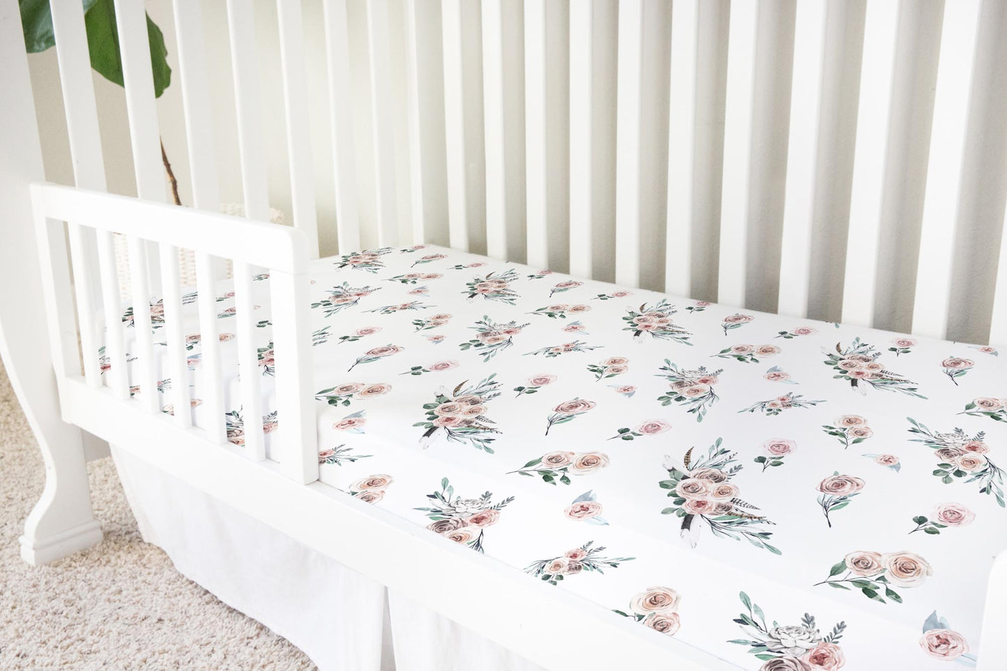 Modern Boho Patterned Crib Sheet for Girl