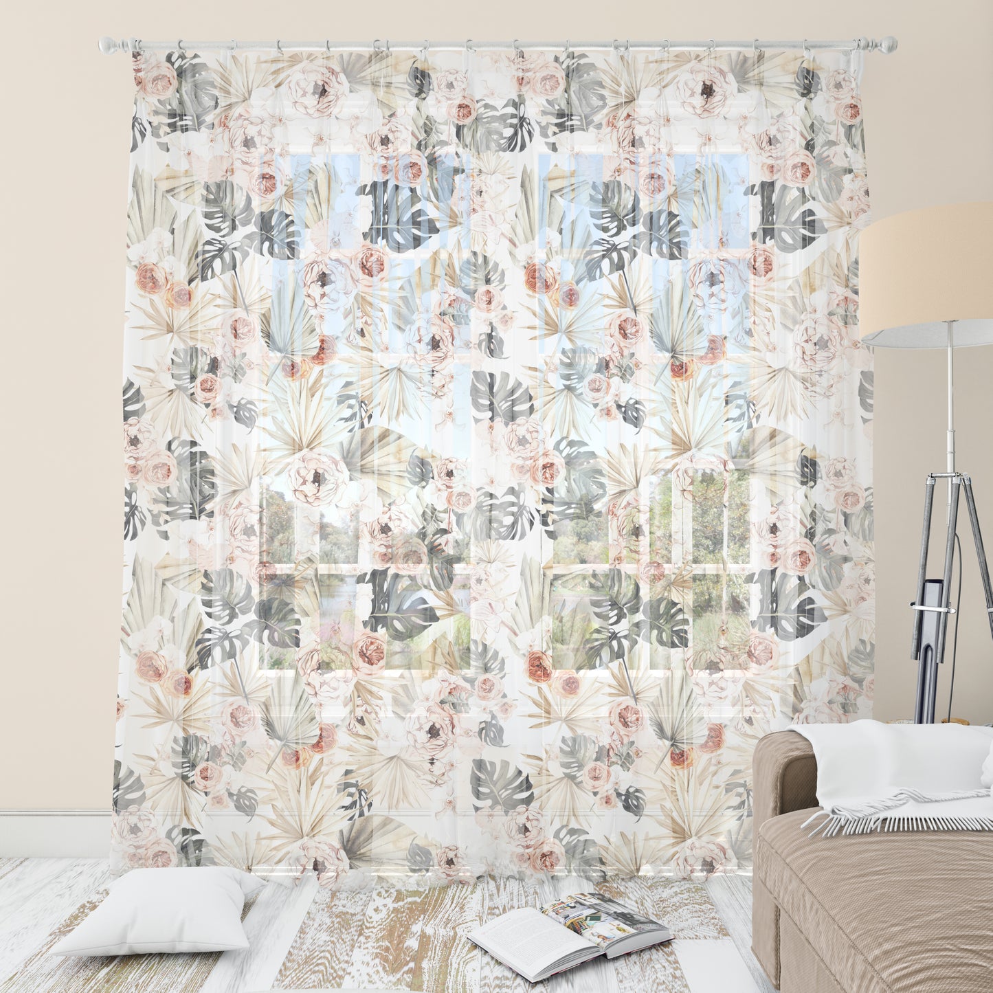 Modern Tropics Sheer Curtains for Girl's Room