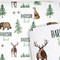 Forest Animals Personalized Patterned Blanket for Boy