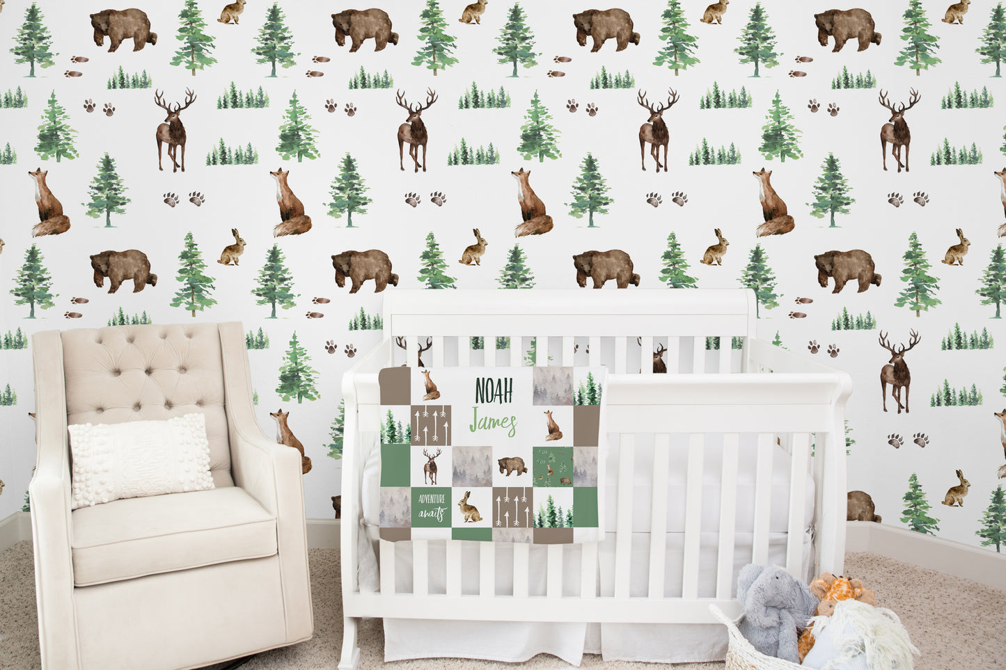 Forest Animals Wallpaper for Boy's Room