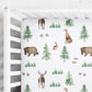Forest Animals Woodland Patterned Crib Sheet for Boy