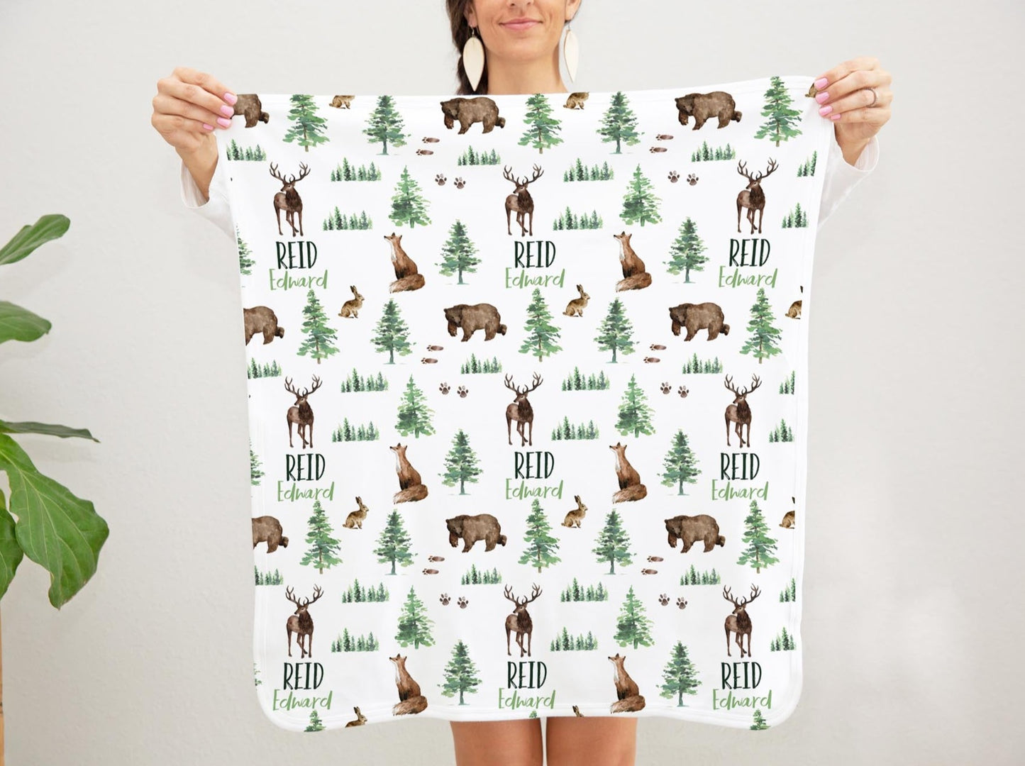 Forest Animals Swaddle Blanket for Boy